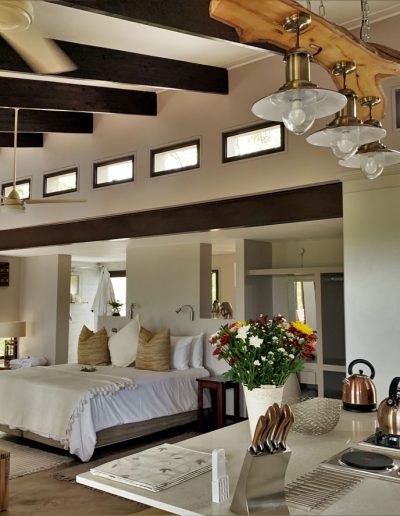 Luxury Bush Villa bedroom view from kitchen