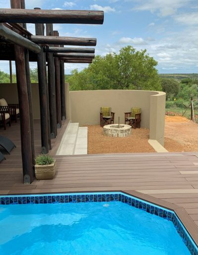 Luxury Bush Villa private pool, deck area and private boma with fire pit
