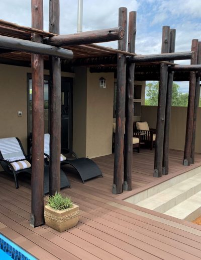 Luxury Bush Villa private pool and deck area