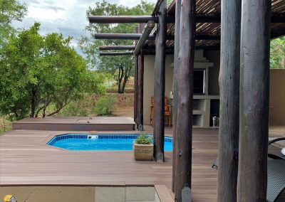 Luxury Bush Villa private pool and deck area