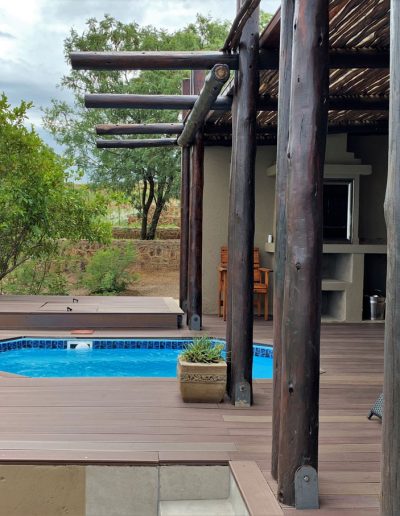 Luxury Bush Villa private pool and deck area