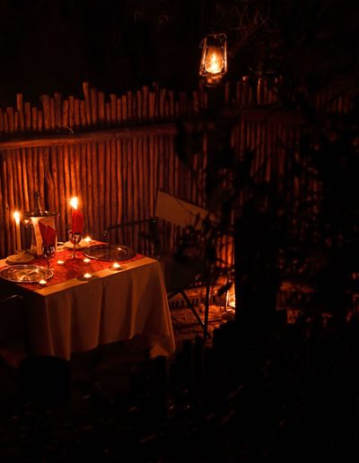 Log Cabin private boma at night